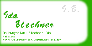 ida blechner business card